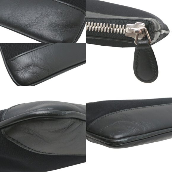 Balenciaga Navy Clip M Men's Clutch Bag 420407 Canvas Black - Picture 9 of 9